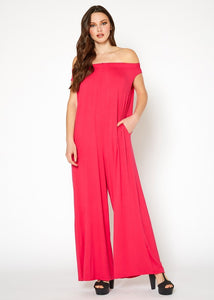 Sweet Lady Off Shoulder Wide Leg Jumpsuit