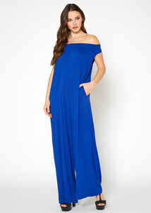 Sweet Lady Off Shoulder Wide Leg Jumpsuit