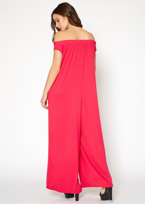 Sweet Lady Off Shoulder Wide Leg Jumpsuit