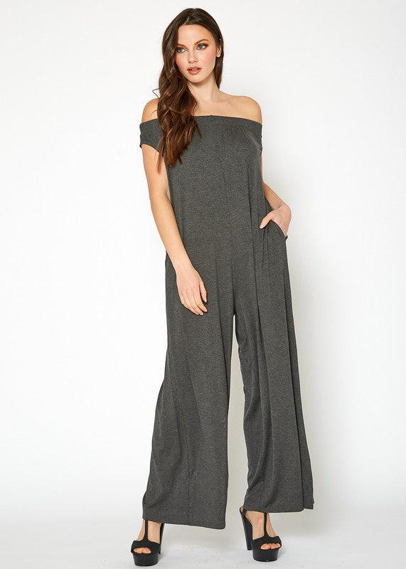 Sweet Lady Off Shoulder Wide Leg Jumpsuit