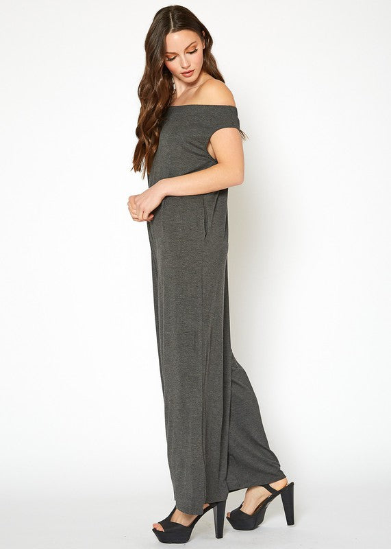 Sweet Lady Off Shoulder Wide Leg Jumpsuit