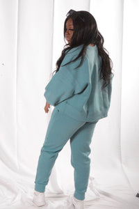 Balloon Sleeve Sweatshirt & Sweatpants Set