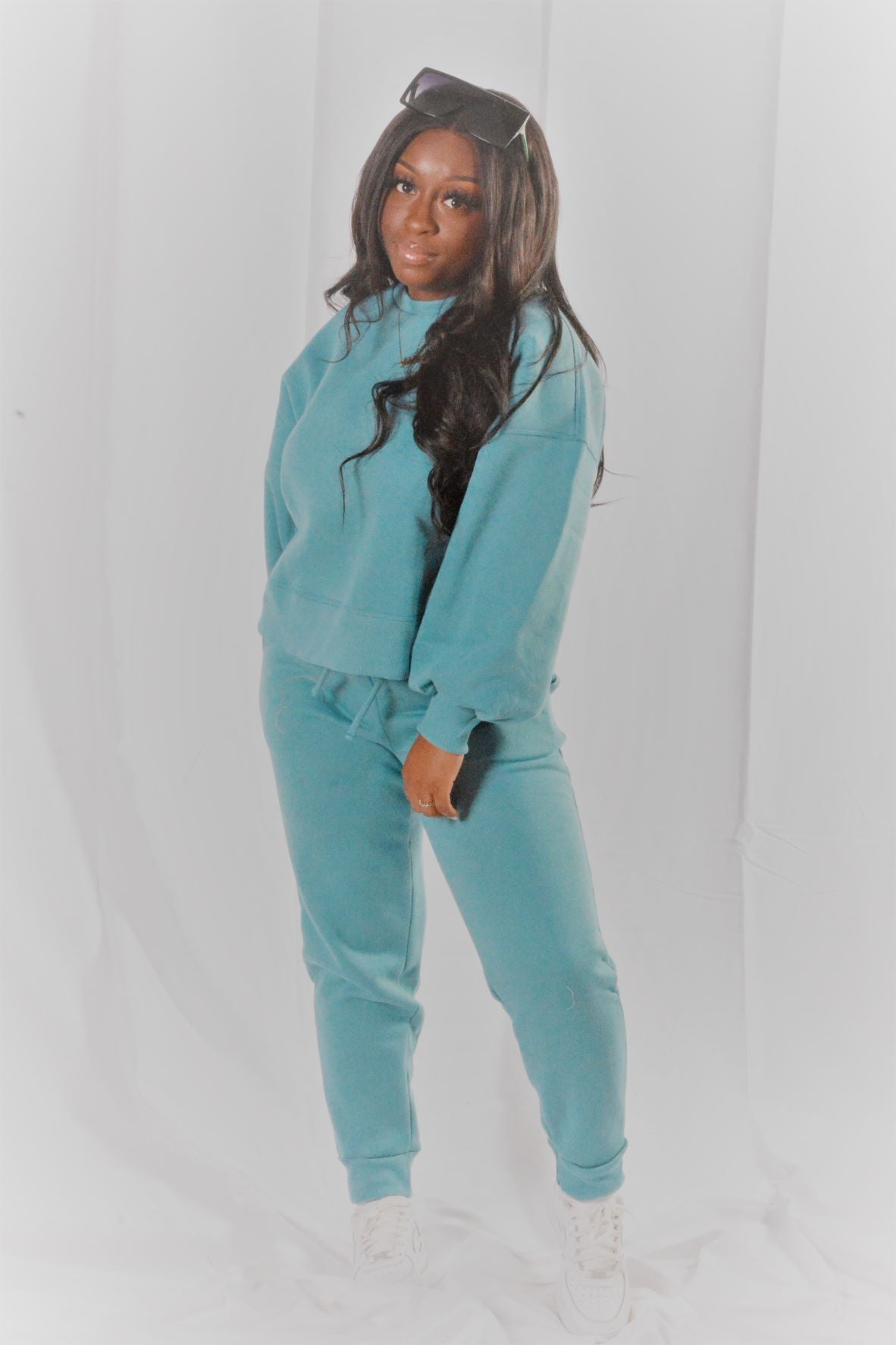 Balloon Sleeve Sweatshirt & Sweatpants Set