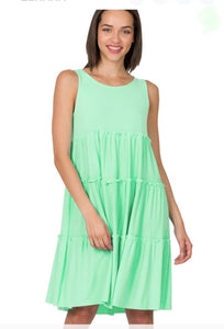 Be Happy Sleeveless Tiered Dress