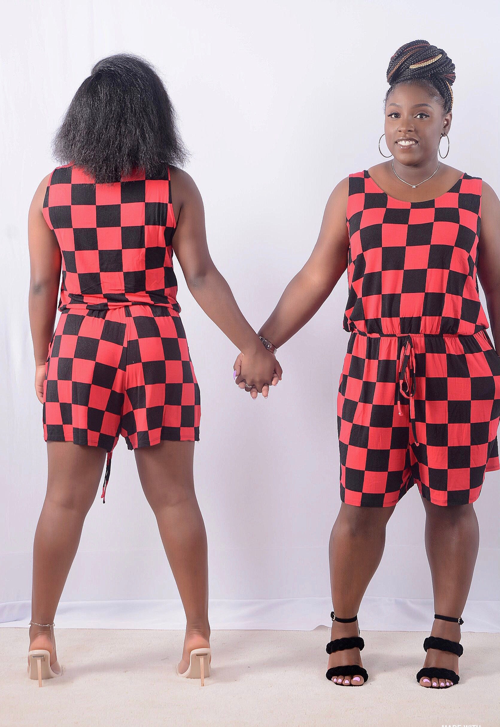 The Twist Checkered Romper