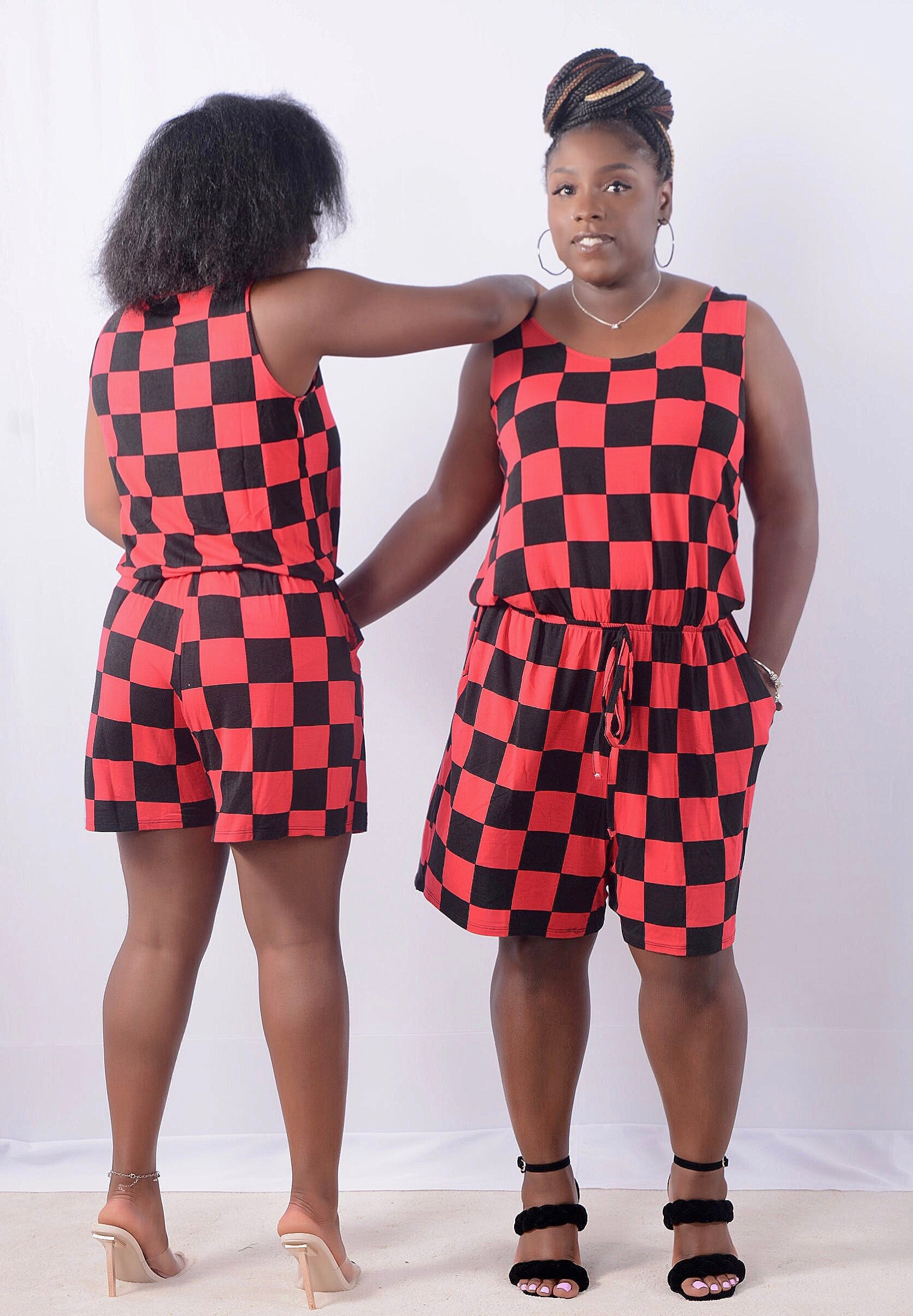 The Twist Checkered Romper