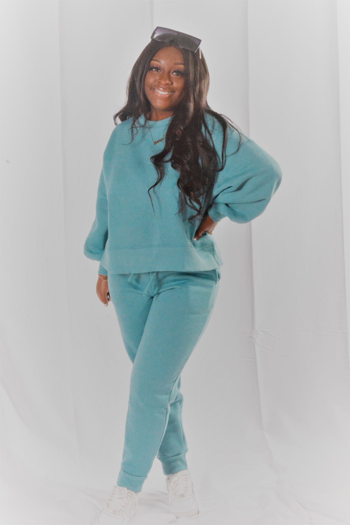 Balloon Sleeve Sweatshirt & Sweatpants Set