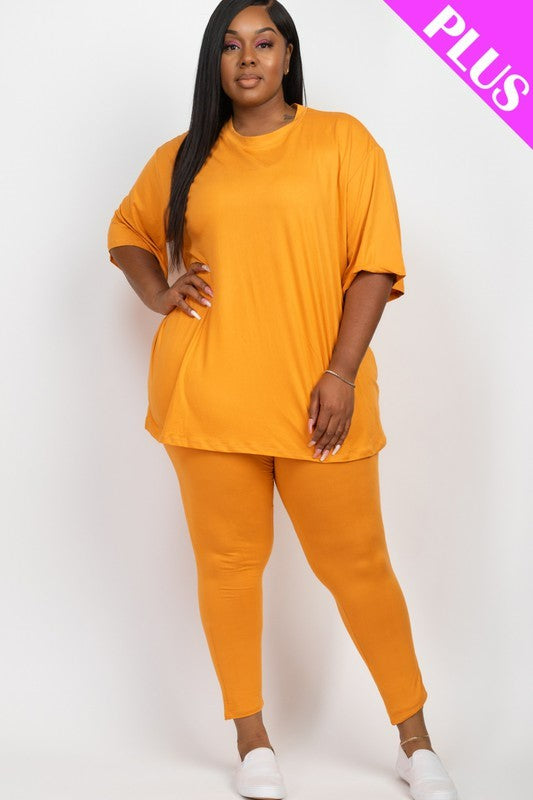 Orange Oversized T-Shirt & Leggings Set – Ellabelles Boutique